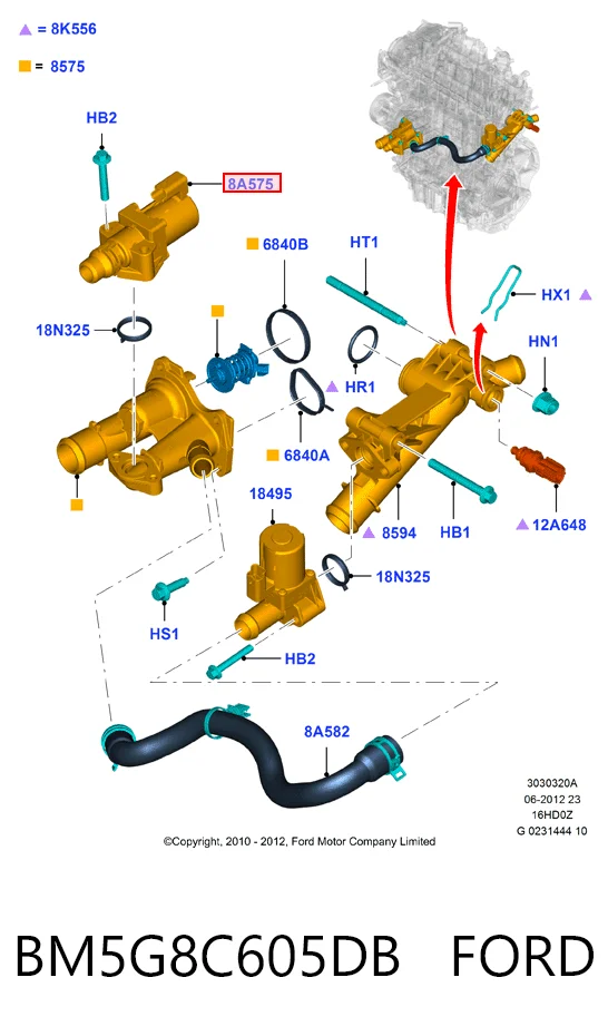 BM5G8C605DB Ford Zawór nagrzewnicy (ogrzewacza)