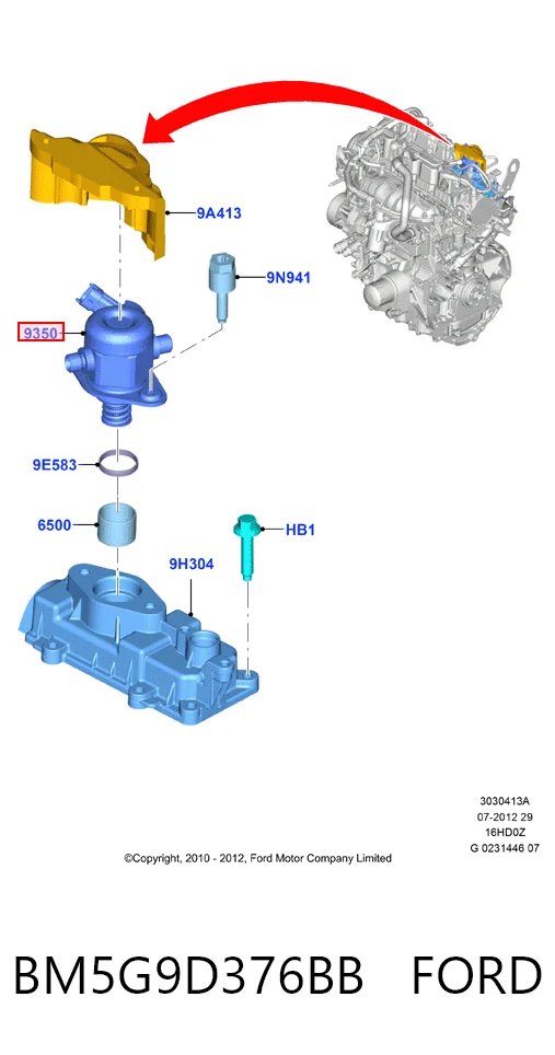BM5G9D376BB Ford Pompa wtryskowa wysokiego ciśnienia