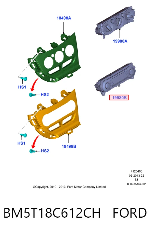Sterownik trybów ogrzewania/klimatyzacji do Ford Focus III CB8