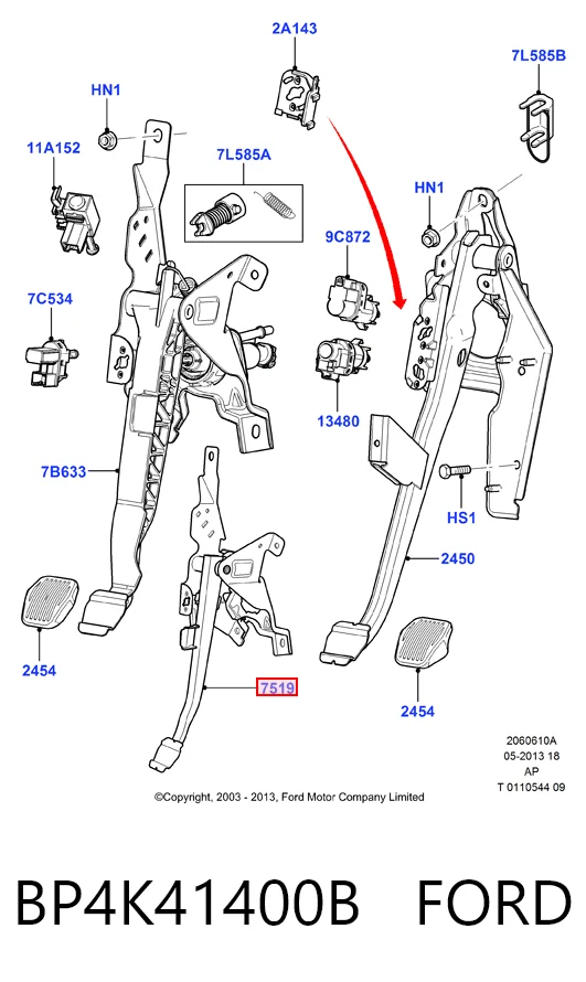 BP4K41400B Ford Cylinder sprzęgła główny