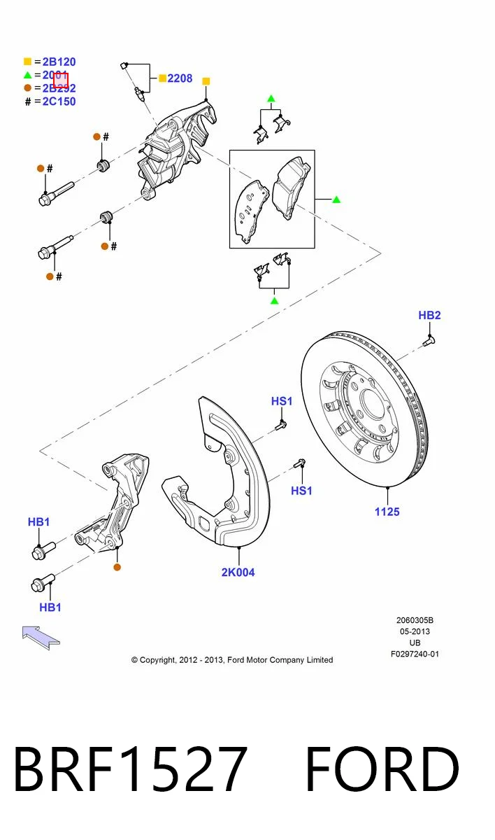 BRF1527 Ford Klocki hamulcowe przednie tarczowe