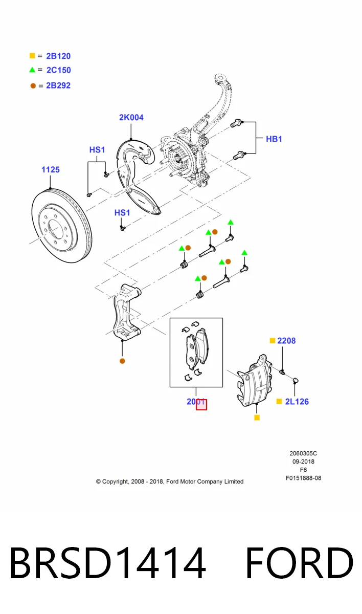 BRSD1414 Ford Klocki hamulcowe przednie tarczowe
