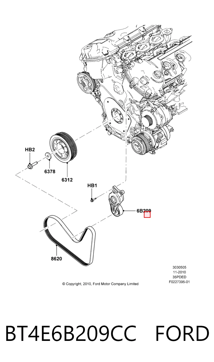 BT4E6B209CC Ford Napinacz paska napędowego
