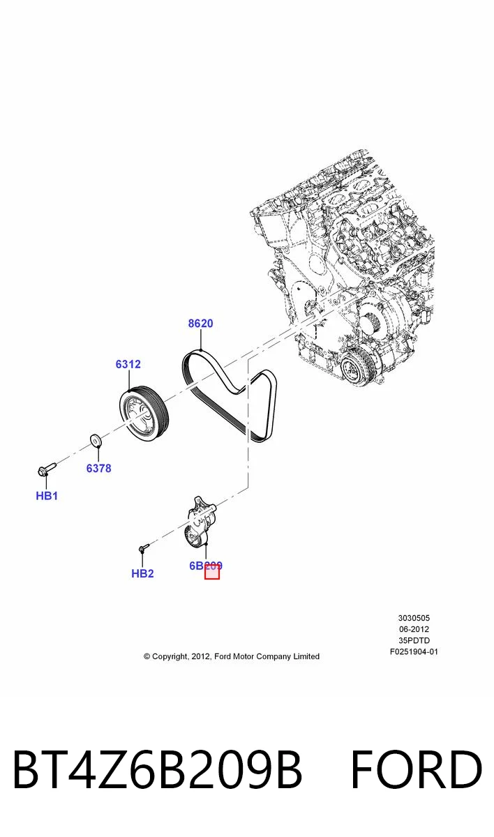 BT4Z6B209B Ford Napinacz paska napędowego