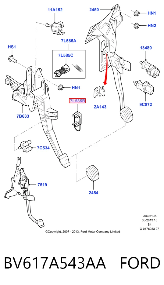 BV617A543AA Ford Cylinder sprzęgła główny
