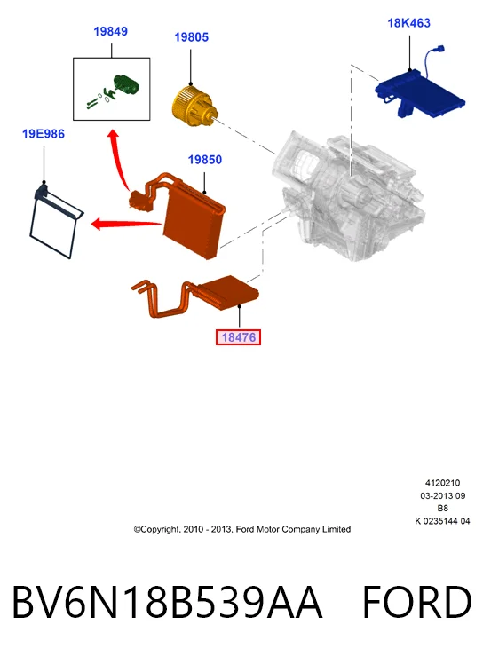 Chłodnica nagrzewnicy (ogrzewacza) do Ford Focus III CB8