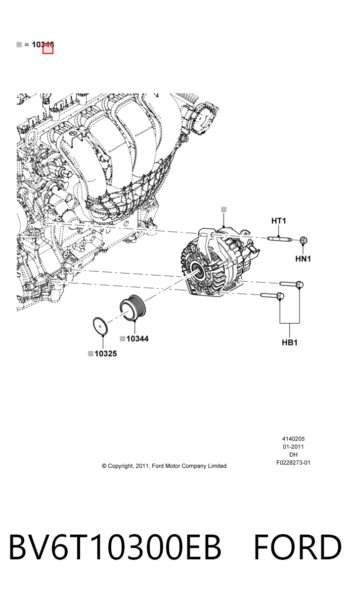 BV6T10300EB Ford Alternator