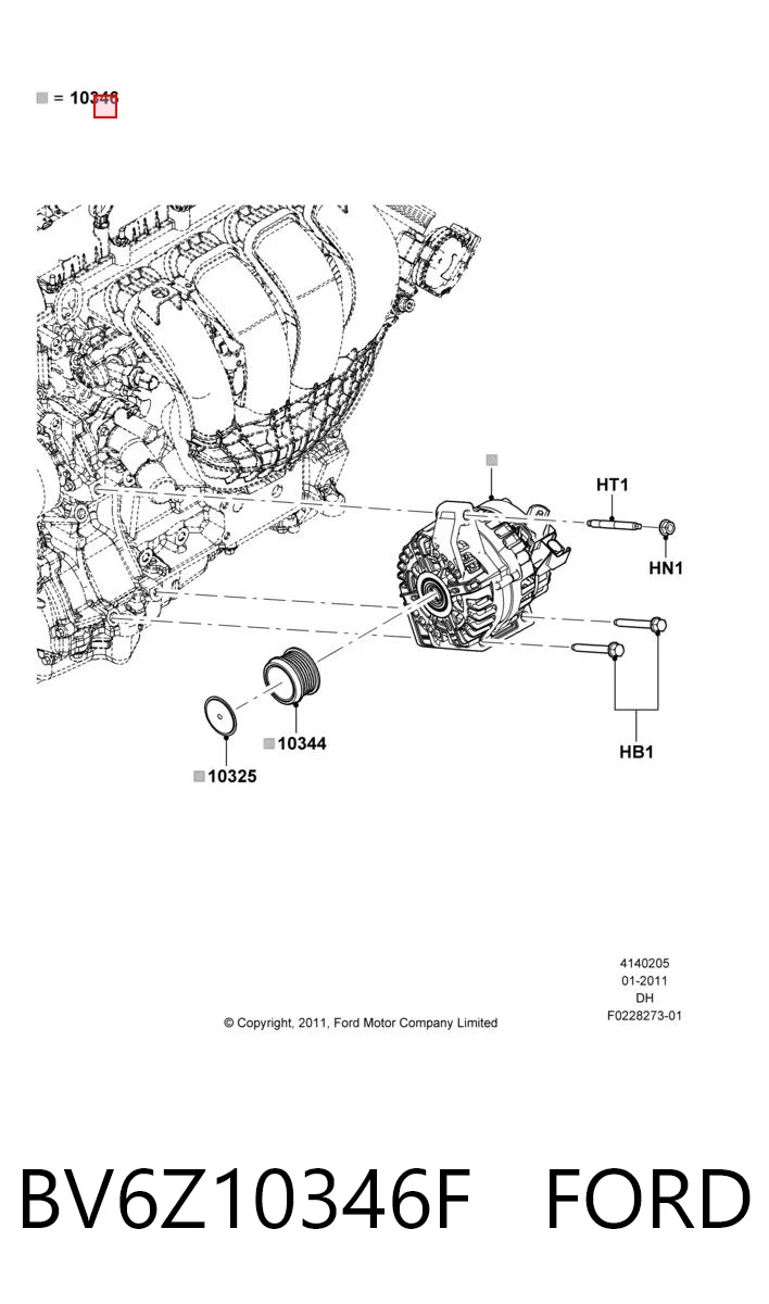 BV6Z10346F Ford Alternator