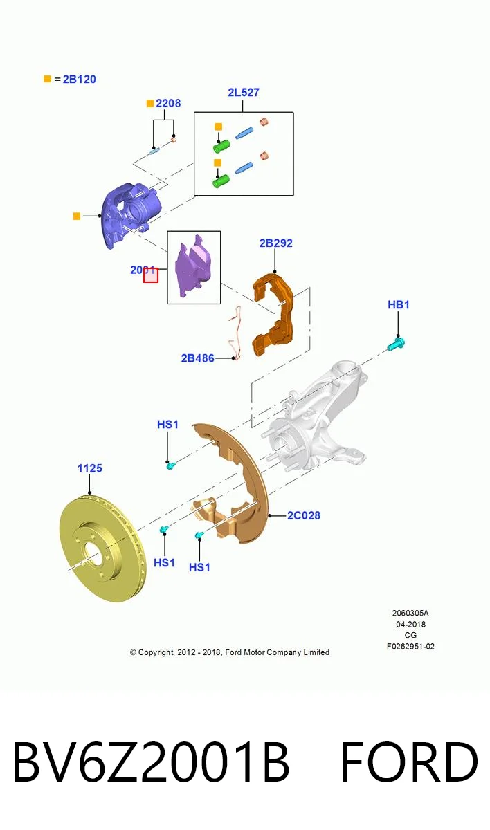 BV6Z2001B Ford Klocki hamulcowe przednie tarczowe