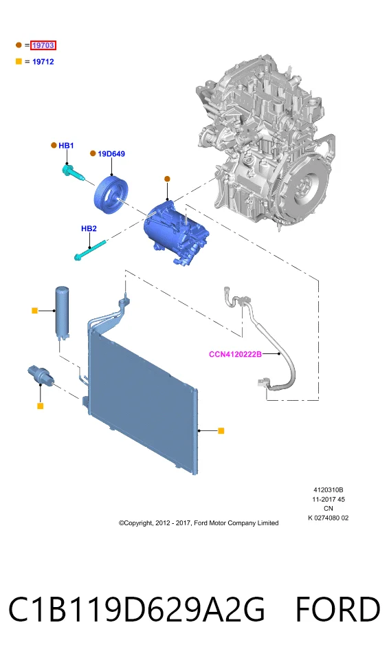 C1B119D629A2G Ford Sprężarka klimatyzacji