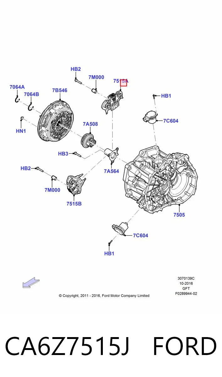 Do koszyka Widełki sprzęgła Ford Focus III CB8