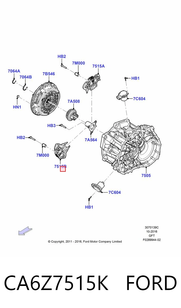 CA6Z7515K Ford Widełki sprzęgła