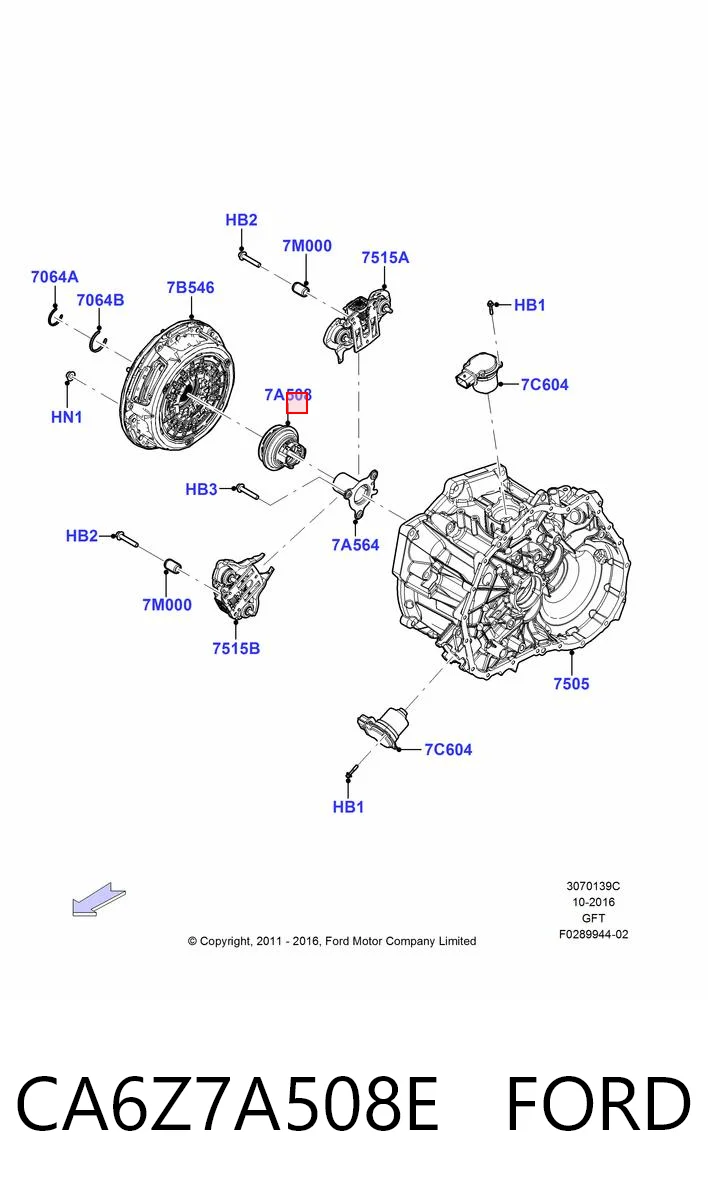 CA6Z7A508E Ford Łożysko wyciskowe sprzęgła