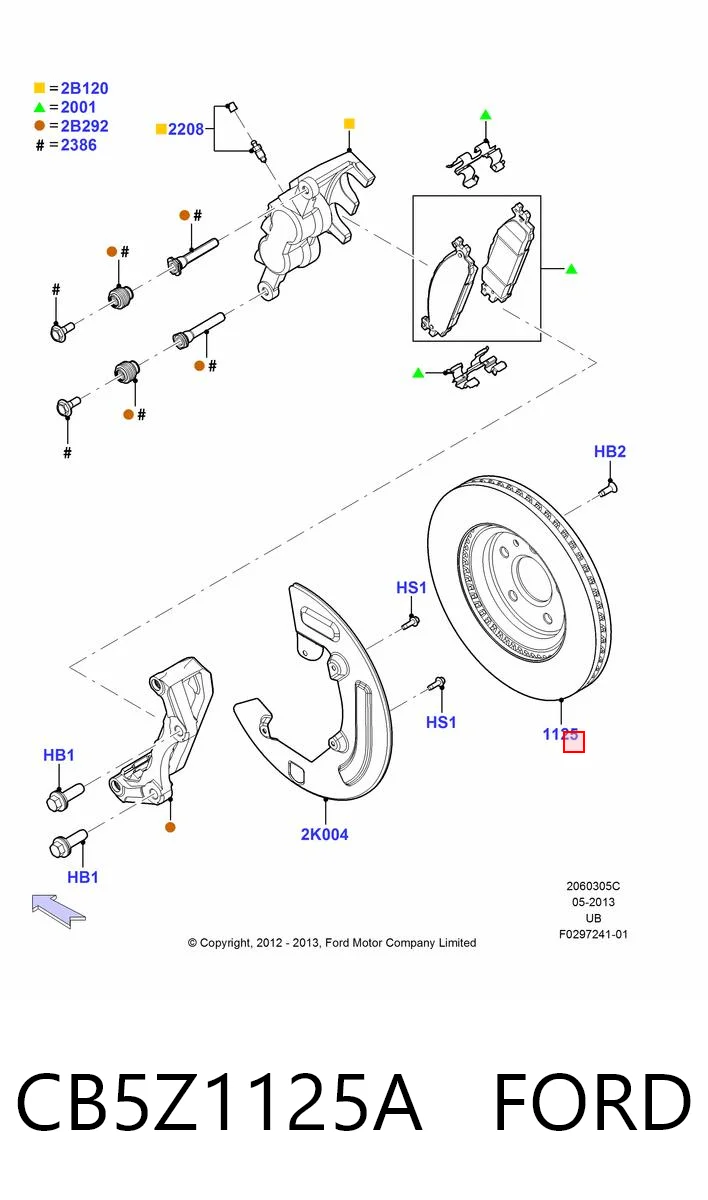 CB5Z1125A Ford Tarcza hamulcowa przednia