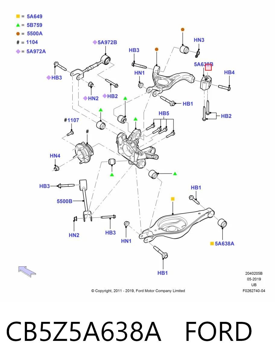 CB5Z5A638A Ford Silentblock wahacza tylnego górnego