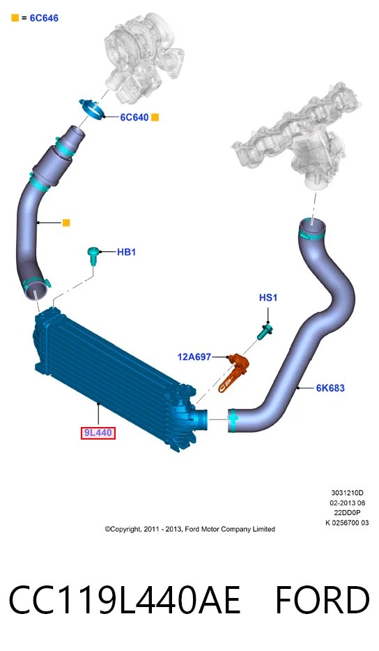 CC119L440AE Ford Chłodnica intercoolera