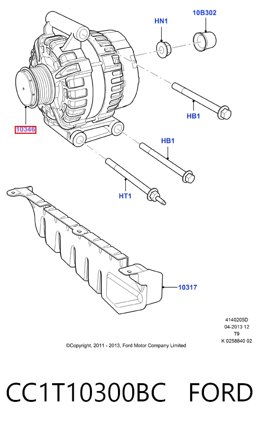 CC1T10300BC Ford Alternator