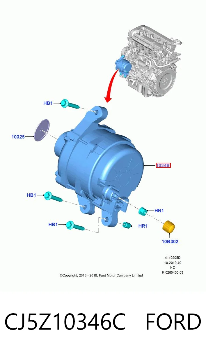 CJ5Z10346C Ford Alternator