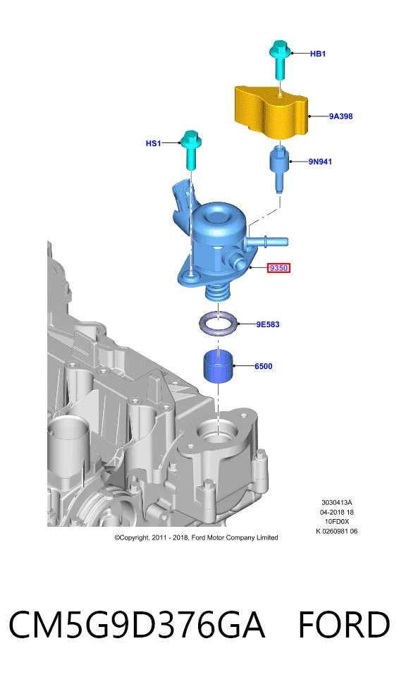 CM5G9D376GA Ford Pompa wtryskowa wysokiego ciśnienia