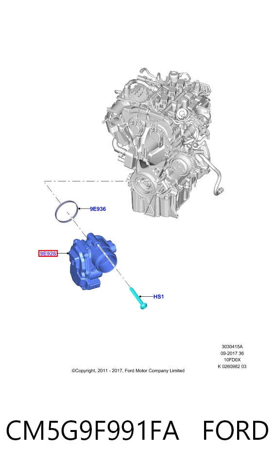CM5G9F991FA Ford Przepustnica, komplet