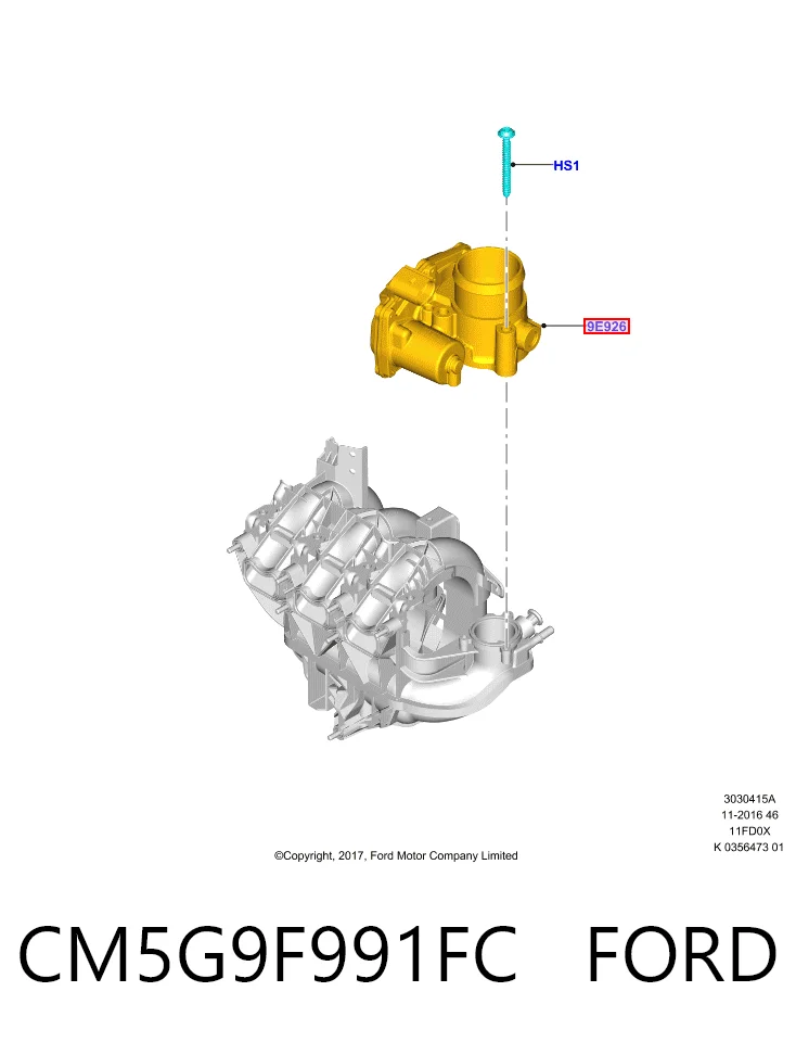 CM5G9F991FC Ford Przepustnica, komplet