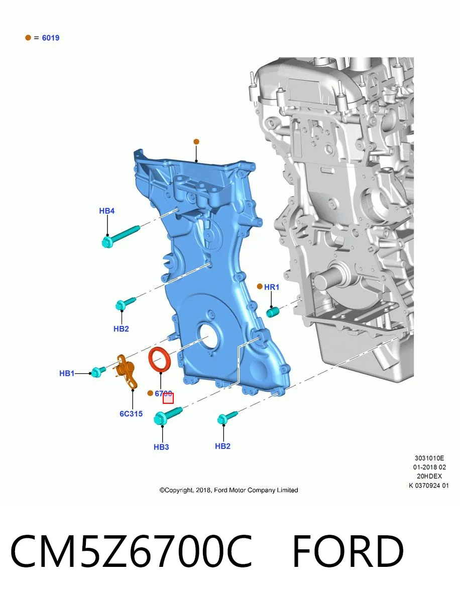 CM5Z6700C Ford Uszczelniacz wału korbowego przedni
