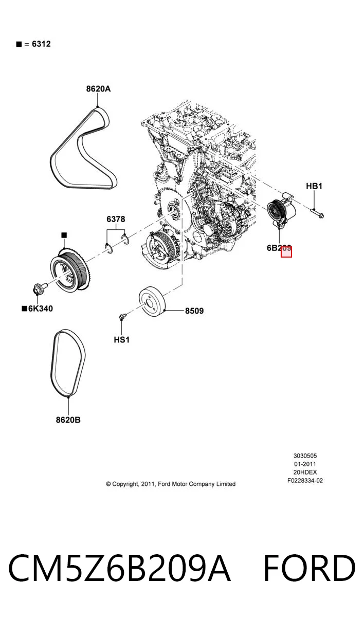 CM5Z6B209A Ford Napinacz paska napędowego