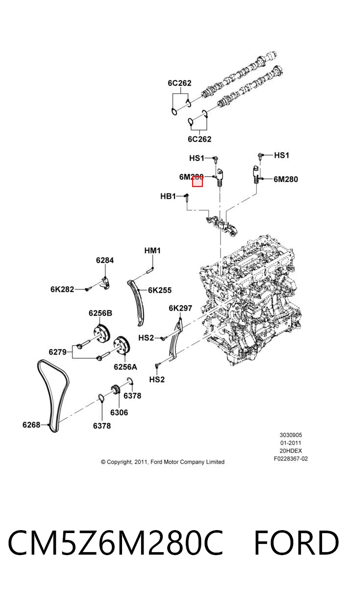 CM5Z6M280C Ford Zawór elektromagnetyczny faz rozrządu
