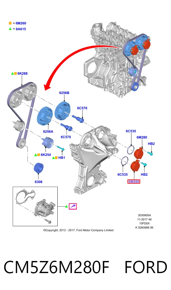 CM5Z6M280F Ford Regulator faz rozrządu