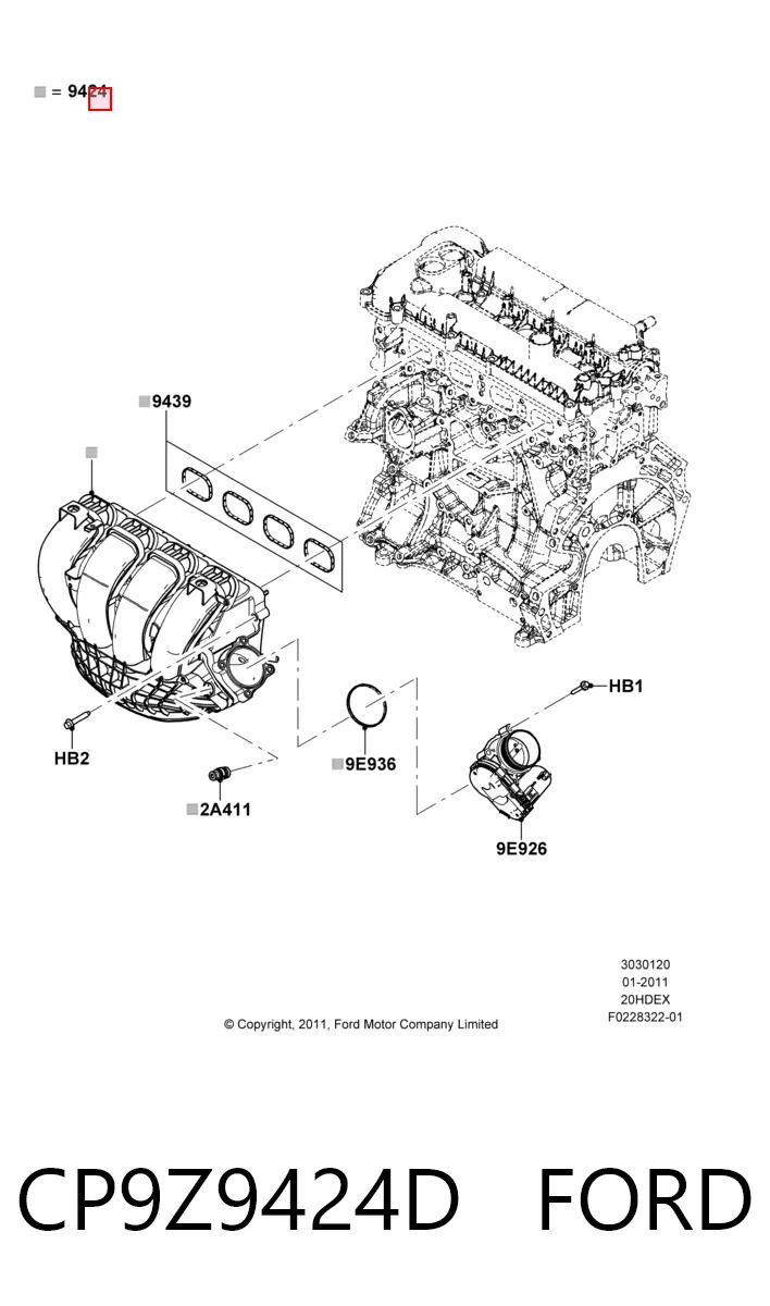 CP9Z9424D Ford Kolektor ssący