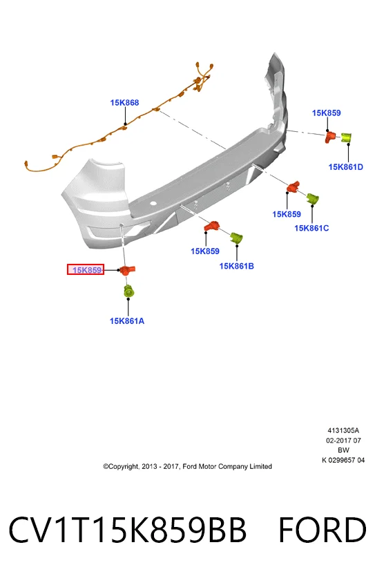 CV1T15K859BB Ford Czujnik parkowania tylny