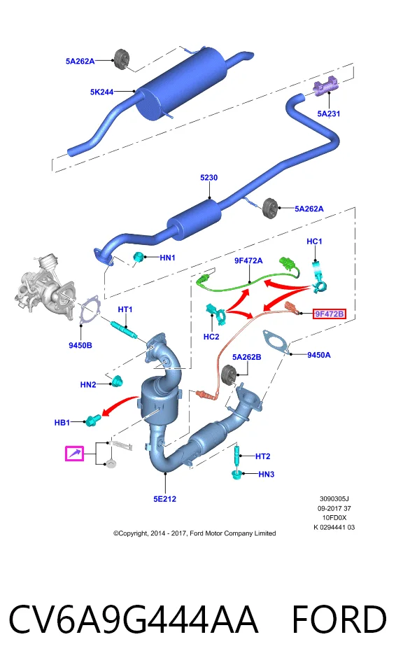 Sonda lambda, czujnik tlenu Ford Fiesta Mk6