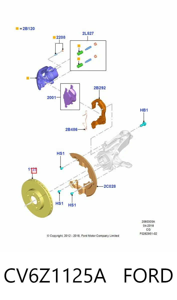 CV6Z1125A Ford Tarcza hamulcowa przednia