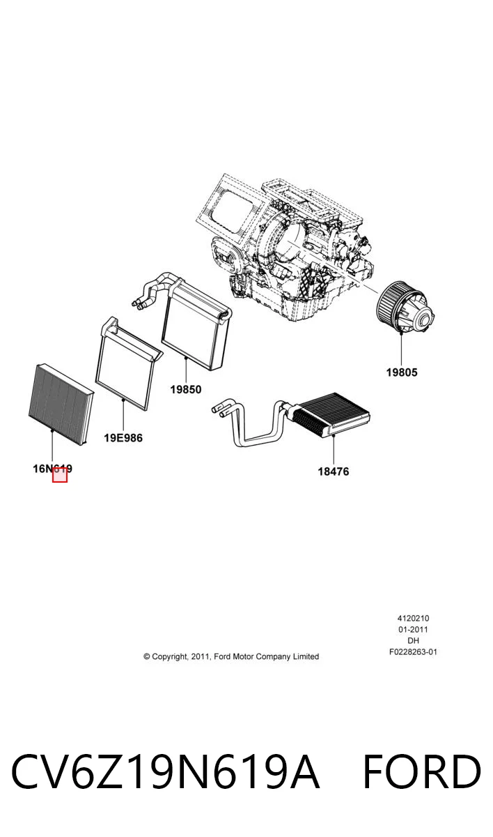 CV6Z19N619A Ford Filtr kabiny