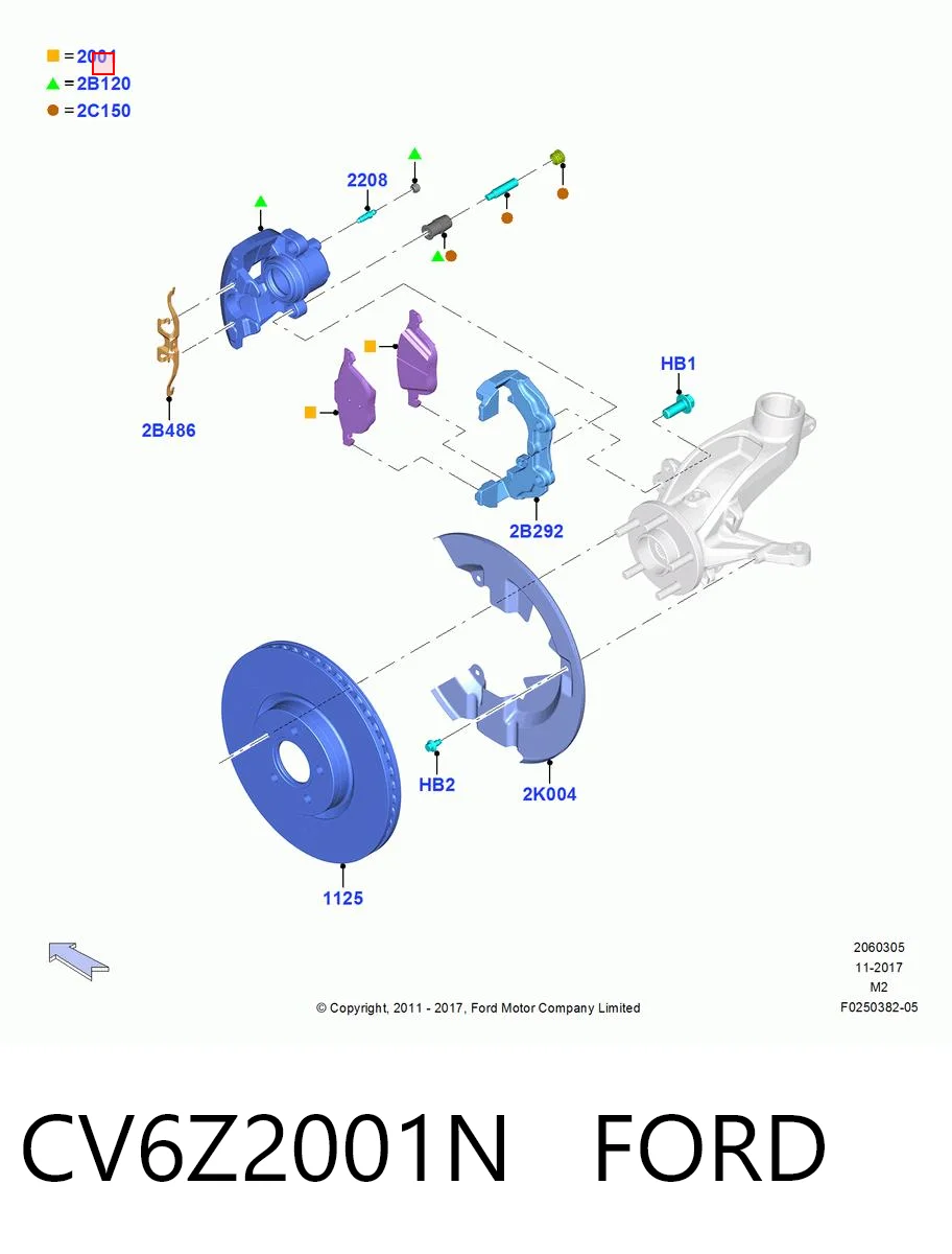 CV6Z2001N Ford Klocki hamulcowe przednie tarczowe