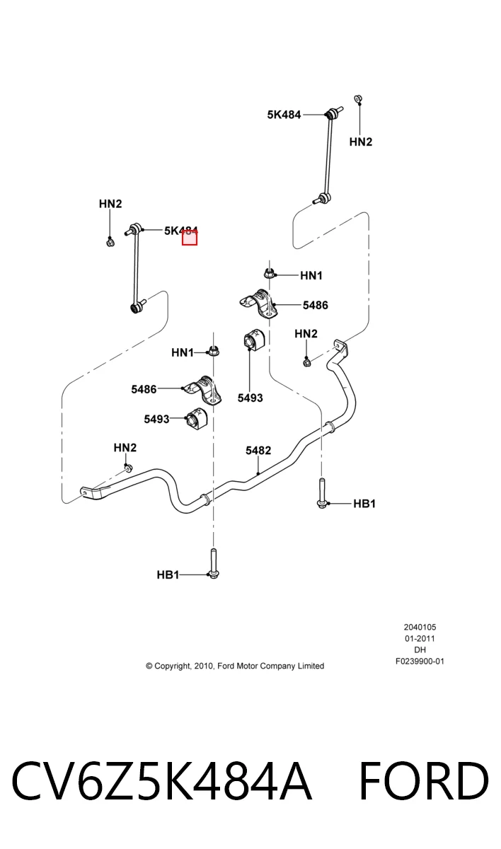 CV6Z5K484A Ford Łącznik stabilizatora przedniego