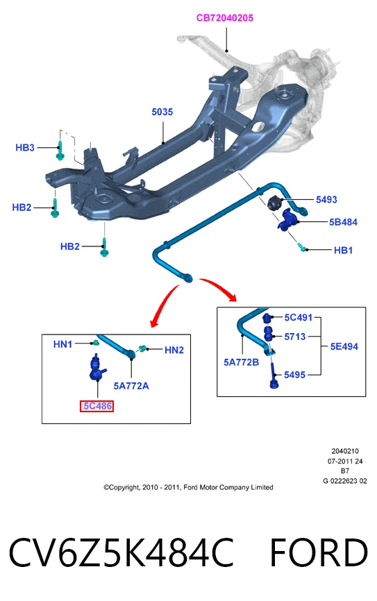 CV6Z5K484C Ford Łącznik stabilizatora tylnego
