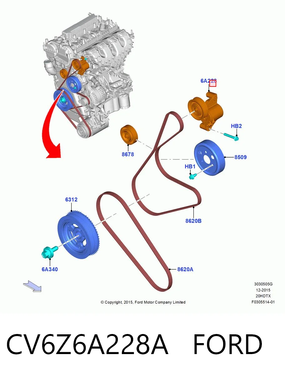 CV6Z6A228A Ford Napinacz paska napędowego
