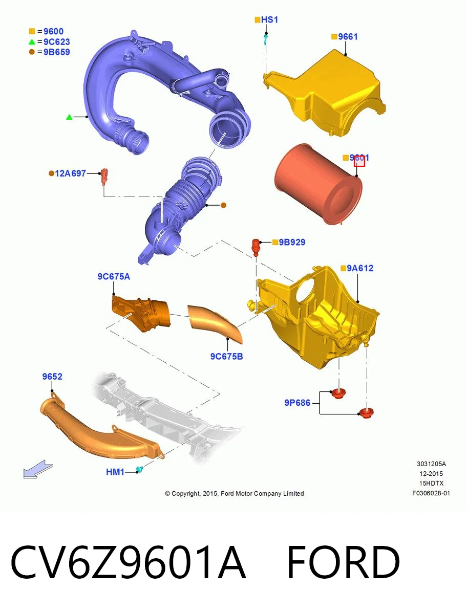CV6Z9601A Ford Filtr powietrza
