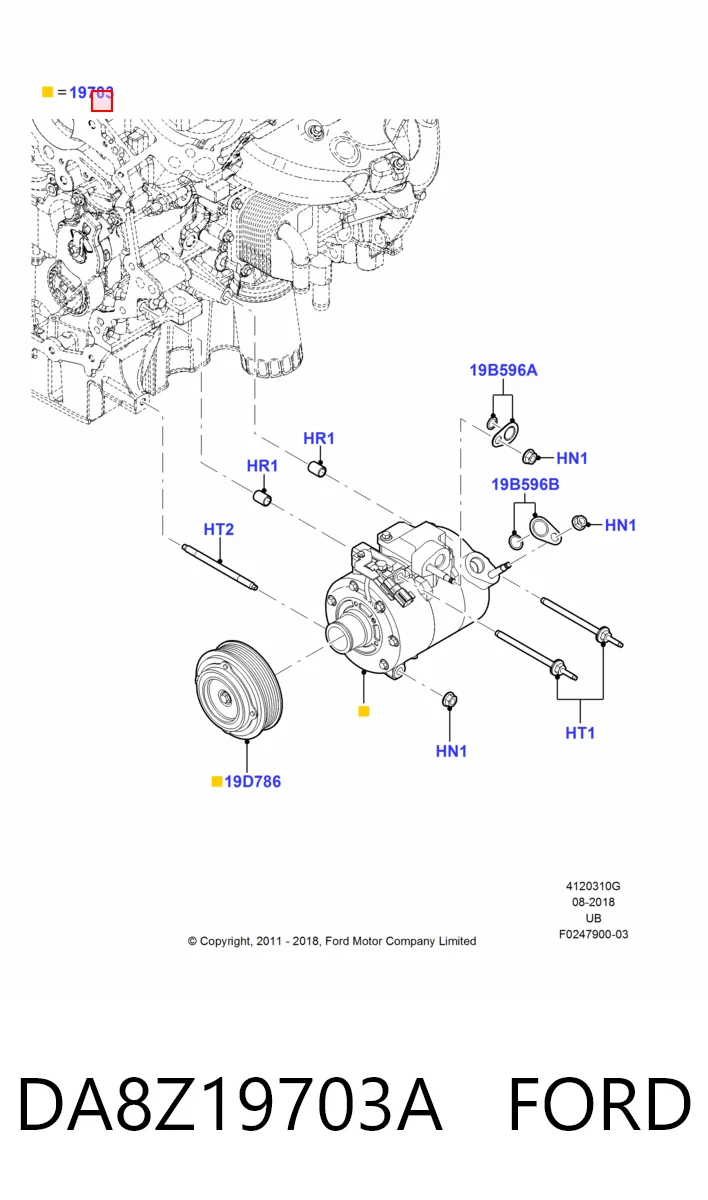 DA8Z19703A Ford Sprężarka klimatyzacji