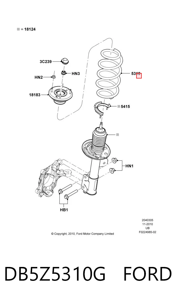 DB5Z5310G Ford Sprężyna przednia