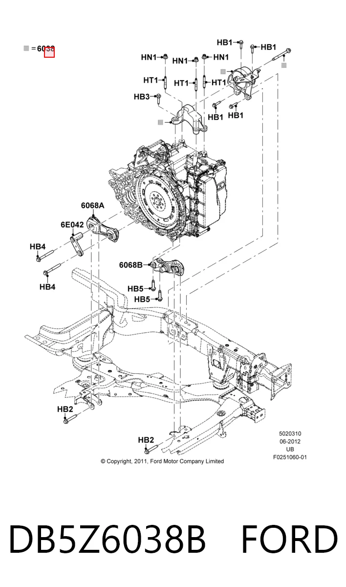 Do koszyka Poduszka (podpora skrzyni biegów) Ford Explorer  U5