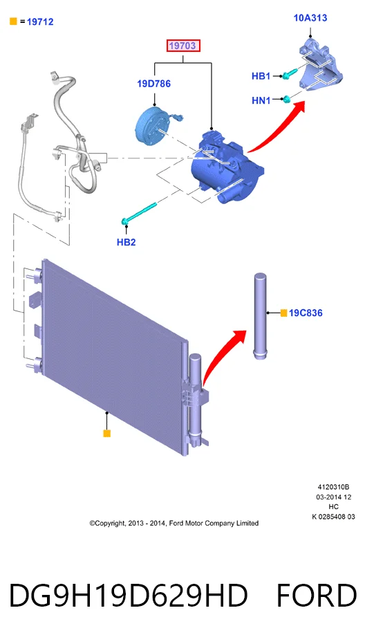 DG9H19D629HD Ford Sprężarka klimatyzacji
