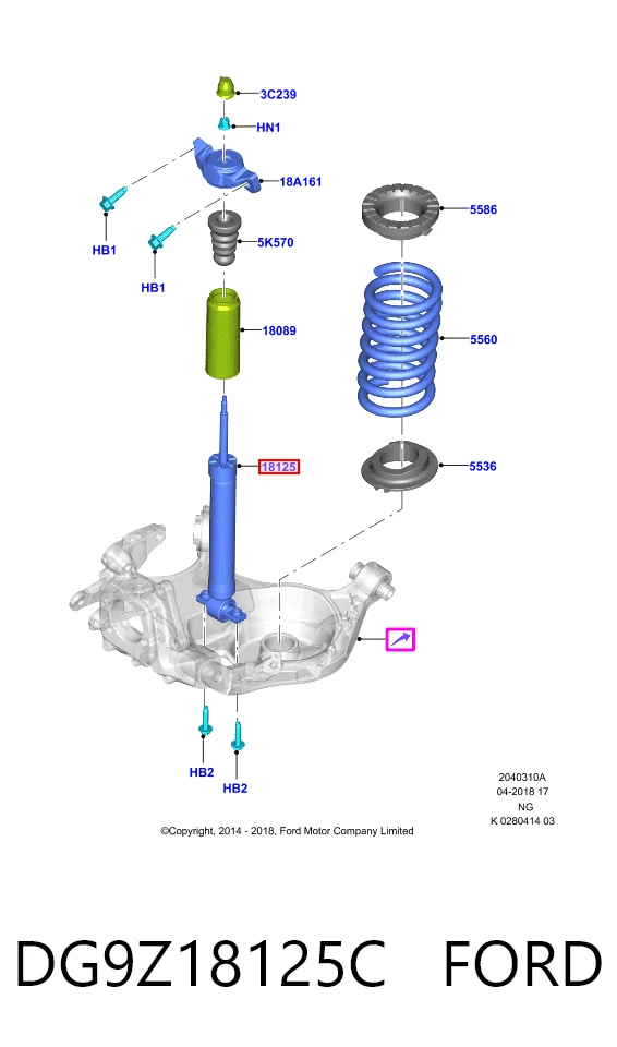 DG9Z18125C Ford Amortyzator tylny