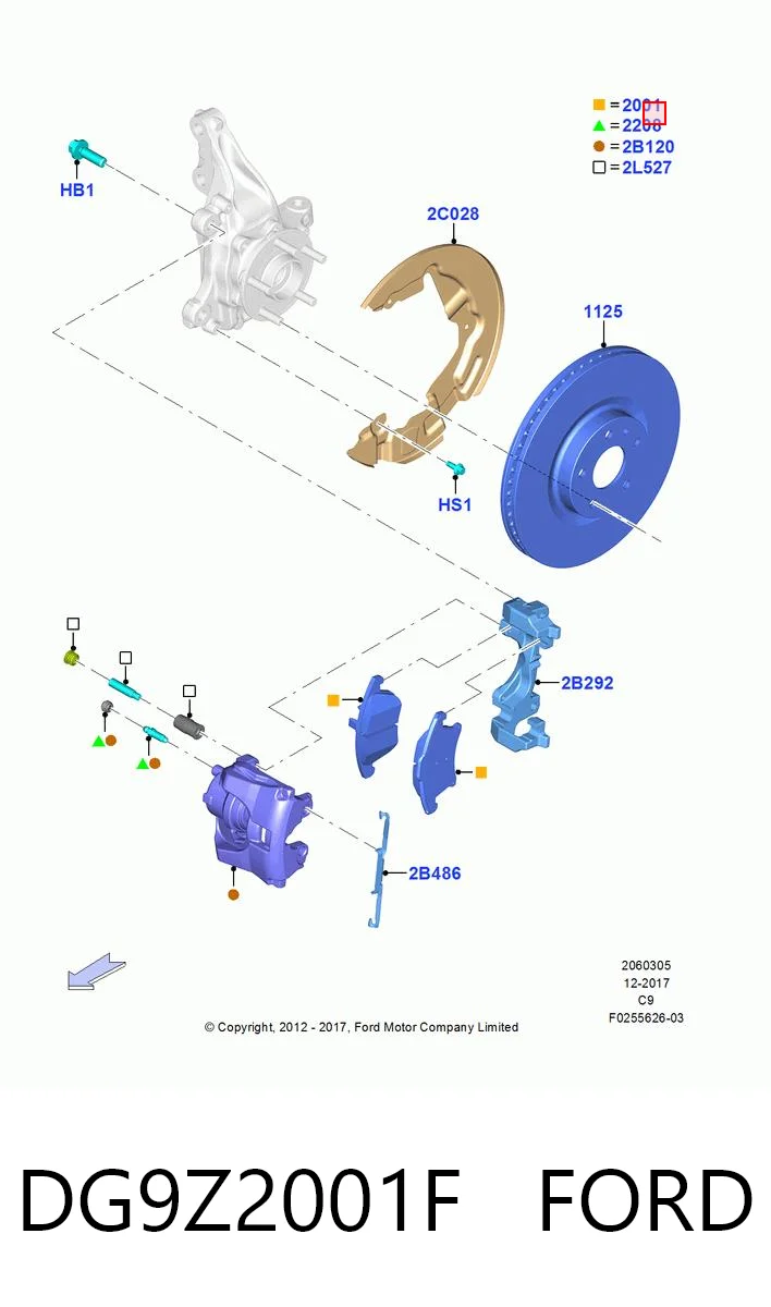 DG9Z2001F Ford Klocki hamulcowe przednie tarczowe
