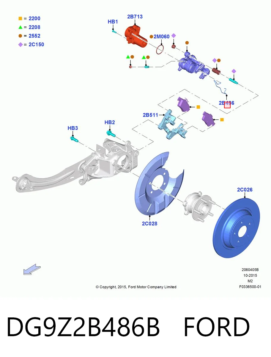 DG9Z2B486B Ford Sprężyna mocująca zacisku