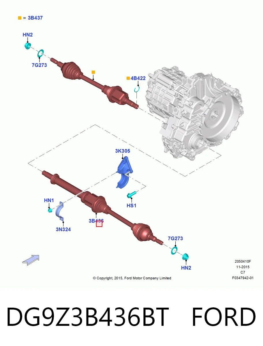 Półoś napędowa przednia prawa do Ford Fusion  CD
