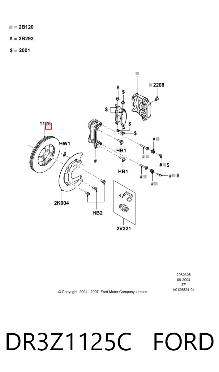 DR3Z1125C Ford Tarcza hamulcowa przednia