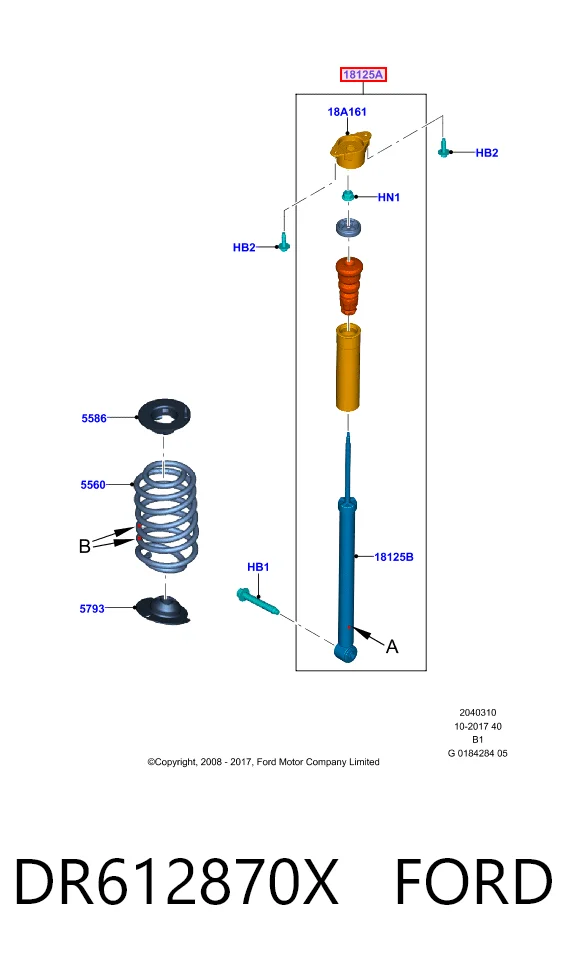 DR612870X Ford Amortyzator tylny