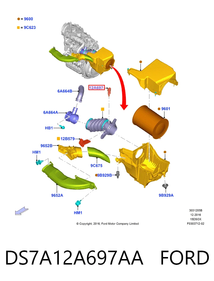 Czujnik temperatury powietrza wlotowego Ford Mondeo V sedana (CD) (2014 - 2022) cena, od 57,89 USD